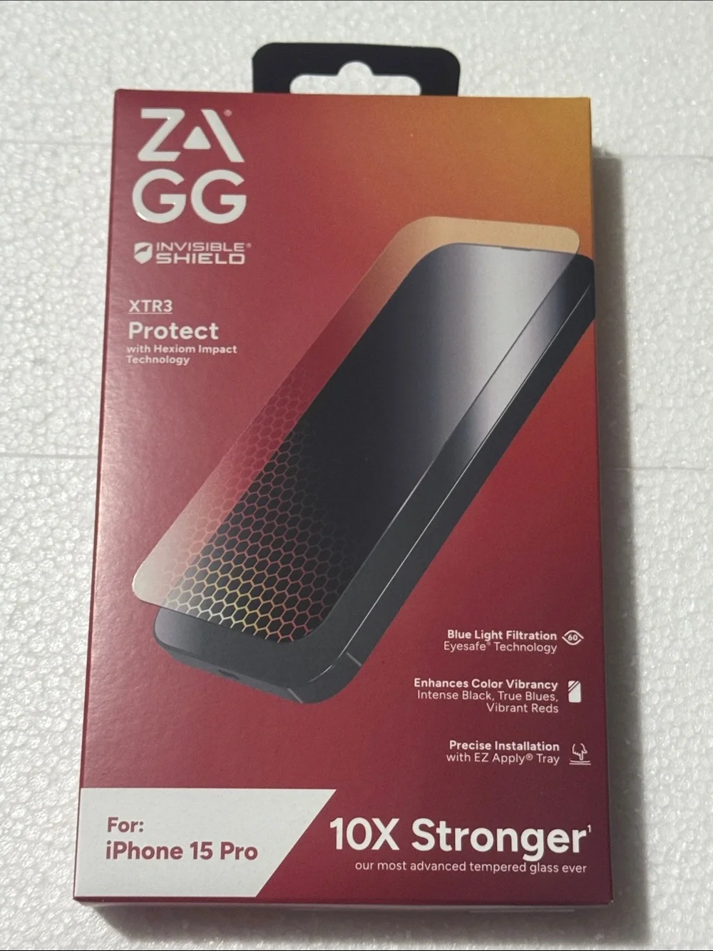 InvisibleShield XTR3 Protect Screen Protector for iPhone 15 Pro - Red/Orange